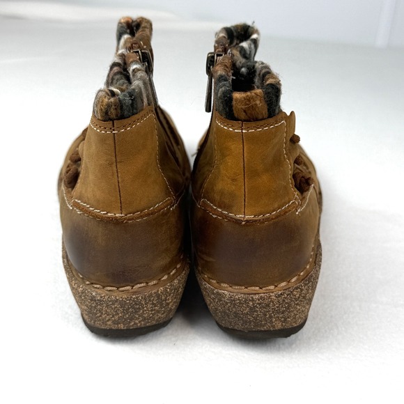 Aetrex Tessa Leather‎ Ankle Boots Womens Brown Knit Lace-Up Casual Comfort 7.5-8 - Picture 3 of 10